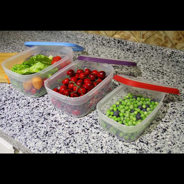 6-Piece BPA Free Food Storage Container Set with Color Coded Lids